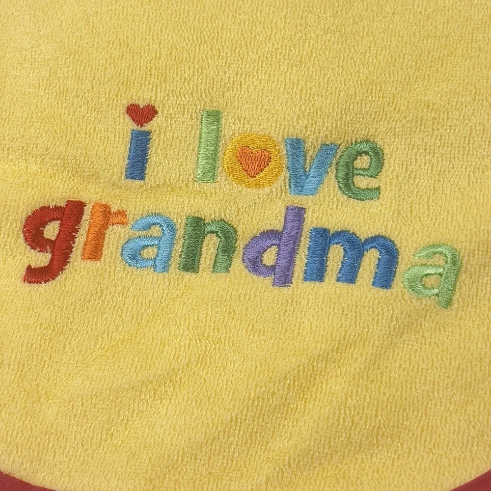 Vintage 2009 Parent's Choice Embroidered Baby Bib Yellow 